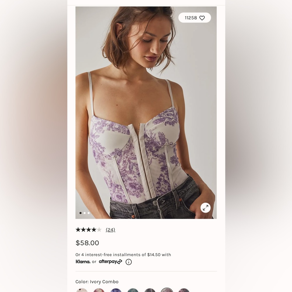 Free People Corset bodysuit